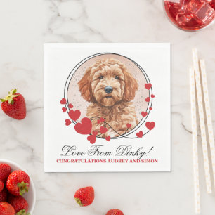 Goldendoodle Hund Hochzeit Napkins mit Hund-Foto Serviette