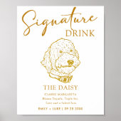 Goldendoodle Hund Hochzeit Signature Drink Zeichen Poster (Vorne)