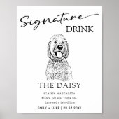 Goldendoodle Hund Hochzeit Signature Drink Zeichen Poster (Vorne)