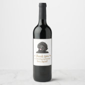 Goldendoodle Hund Hochzeitwein Weinetikett (Vorderseite)