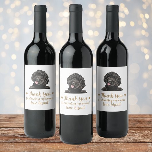 Goldendoodle Hund Hochzeitwein Weinetikett