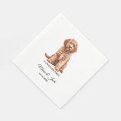 Goldendoodle Hund ich liebte ihre erste Hochzeit Serviette (Ecke)