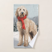 Goldendoodle Hund im Schnee Weihnachten Badhandtuch Set (Handtuch)