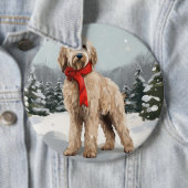 Goldendoodle Hund im Schnee Weihnachten Button (Beispiel)