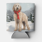 Goldendoodle Hund im Schnee Weihnachten Dosenkühler (Vorderseite)
