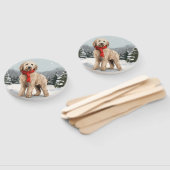 Goldendoodle Hund im Schnee Weihnachten Fächer (Non-assembled)