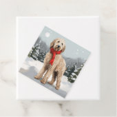 Goldendoodle Hund im Schnee Weihnachten Geschenkanhänger (Beispiel)