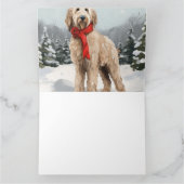 Goldendoodle Hund im Schnee Weihnachten Karte (Innenseite)
