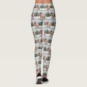 Goldendoodle Hund im Schnee Weihnachten Leggings (Rückseite)