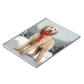 Goldendoodle Hund im Schnee Weihnachten Notizblock (Linke Seite)
