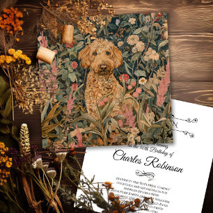 Goldendoodle-Hund im William-Morris-Stil-Garten Dankeskarte