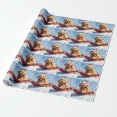 Goldendoodle Hund in Sledge Let it Schnee Weihnach Geschenkpapier (Ungerollt)