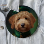 Goldendoodle Hund in St. Patrick's Day Dress Button (Beispiel)