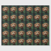 Goldendoodle Hund in St. Patrick's Day Dress Geschenkpapier (Flach)