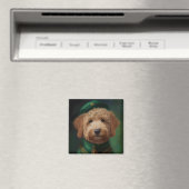 Goldendoodle Hund in St. Patrick's Day Dress Magnet (In Situ (Geschirrspüler))