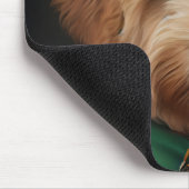 Goldendoodle Hund in St. Patrick's Day Dress Mousepad (Ecke)