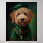 Goldendoodle Hund in St. Patrick's Day Dress Poster (Vorne)