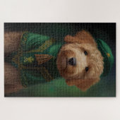 Goldendoodle Hund in St. Patrick's Day Dress Puzzle (Horizontal)