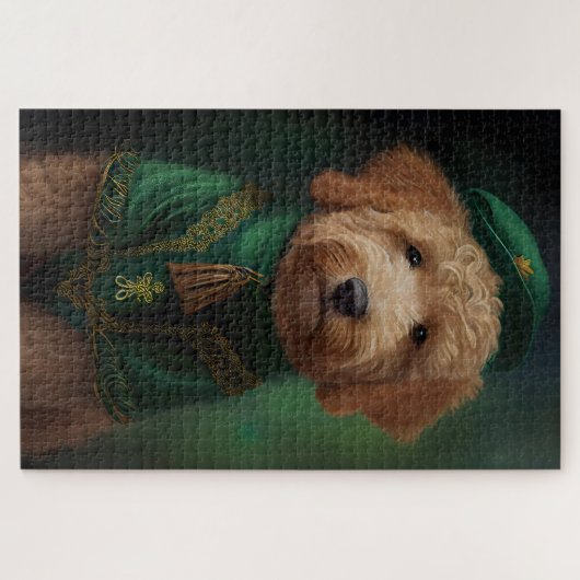 Goldendoodle Hund in St. Patrick's Day Dress Puzzle (Horizontal)