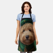 Goldendoodle Hund in St. Patrick's Day Dress Schürze (Getragen)