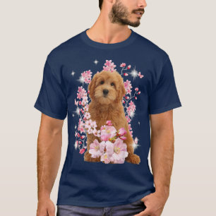 Goldendoodle Hund Japanischer Kirschblossom Sakura T-Shirt