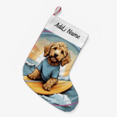 Goldendoodle Hund Kleiner Weihnachtsstrumpf (Vorderansicht (hängend))
