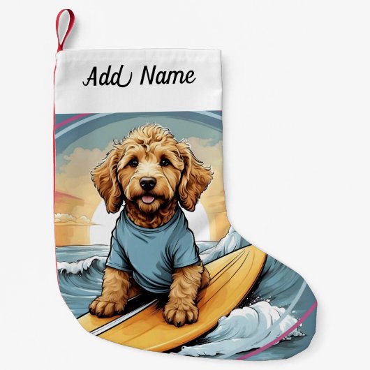 Goldendoodle Hund Kleiner Weihnachtsstrumpf (Vorderseite)