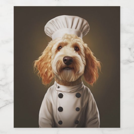 Goldendoodle Hund Koch Weinetikett (Einzelnes Label)