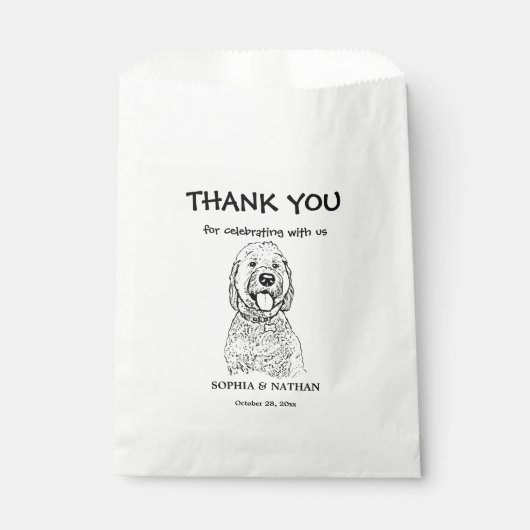 Goldendoodle Hund Personalisiert Danke Geschenktütchen (Vorderseite)