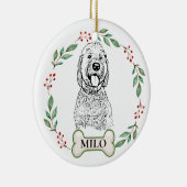 Goldendoodle Hund Personalisiert Hand Zeichnend Ce Keramik Ornament (Rechts)