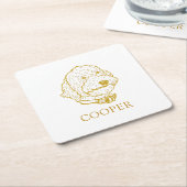 Goldendoodle Hund Personalisiert Rechteckiger Pappuntersetzer (angewinkelt)