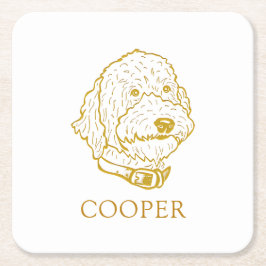 Goldendoodle Hund Personalisiert Rechteckiger Pappuntersetzer