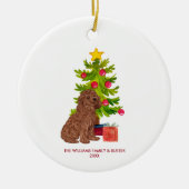 Goldendoodle Hund Personalisiert Weihnachten Keramik Ornament (Vorne)