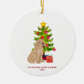 Goldendoodle Hund Personalisiert Weihnachten Keramik Ornament (Vorne)
