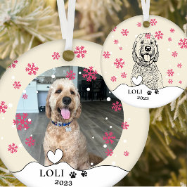 Goldendoodle Hund Personalisiert Zeichn Keramik Ornament