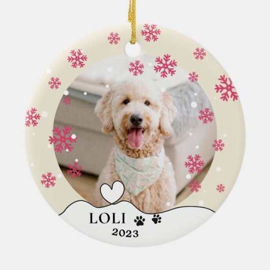 Goldendoodle Hund Personalisiert Zeichn Keramik Ornament (Hinten)