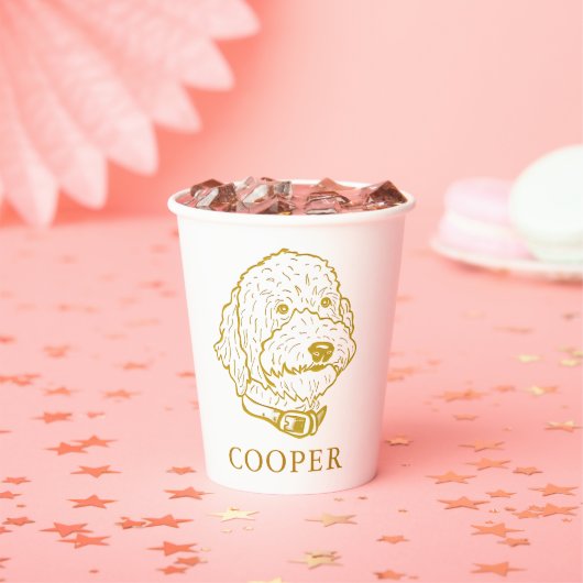 Goldendoodle Hund Personalisiert Zeichn Pappbecher (Insitu)