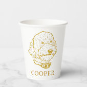 Goldendoodle Hund Personalisiert Zeichn Pappbecher (Vorderseite)