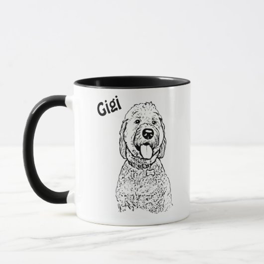 Goldendoodle Hund Personalisiert Zeichn Tasse (Links)