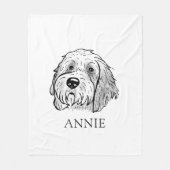 Goldendoodle Hund Personalisiert Zeichnend Fleecedecke (Vorderseite)