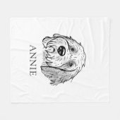 Goldendoodle Hund Personalisiert Zeichnend Fleecedecke (Vorderseite (Horizontal))