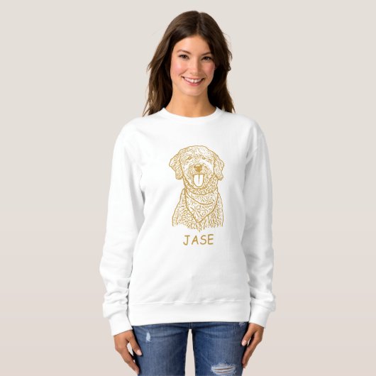 Goldendoodle Hund Personalisierter Sweatshirt (Vorne ganz)