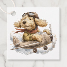 Goldendoodle Hund Pilot Flugzeug Geschenkanhänger