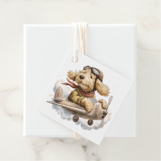 Goldendoodle Hund Pilot Flugzeug Geschenkanhänger (Beispiel)