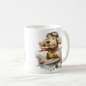 Goldendoodle-Hund Pilot-Flugzeug Kaffeetasse (VorderseiteRechts)