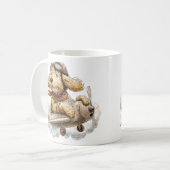 Goldendoodle-Hund Pilot-Flugzeug Kaffeetasse (Vorderseite Links)