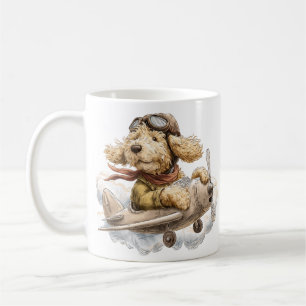 Goldendoodle-Hund Pilot-Flugzeug Kaffeetasse