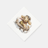 Goldendoodle-Hund Pilot-Flugzeug Serviette (Ecke)