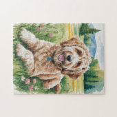 Goldendoodle-Hund Puzzle (Horizontal)