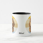 Goldendoodle Hund Retro Sunset Tasse (Zentrum)
